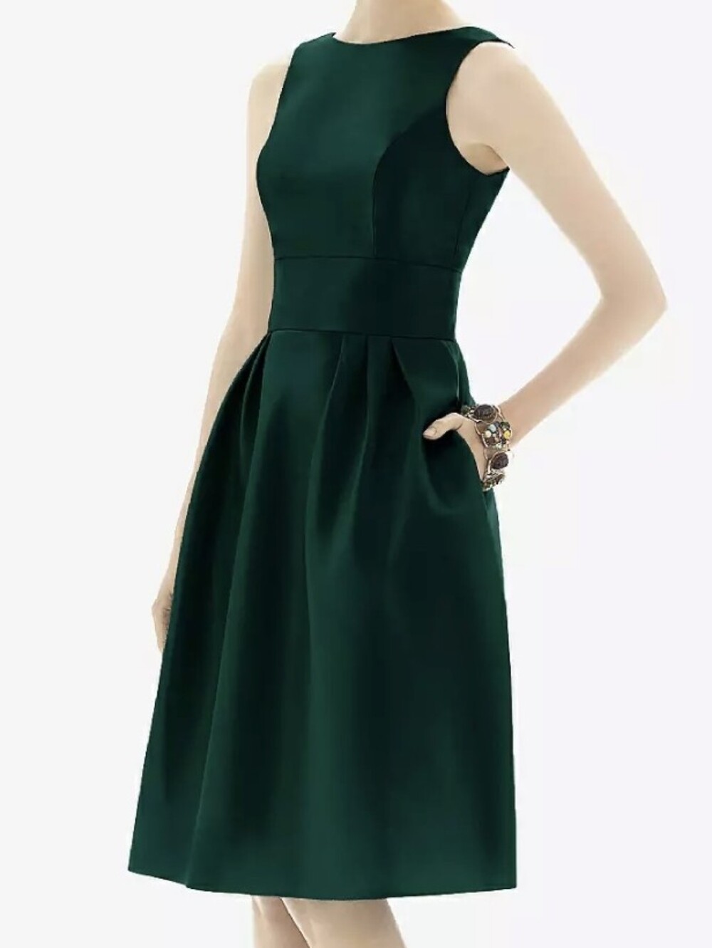 Alfred Sung Sleeveless Hunter Green Cocktail/ PartyDress- 10.          U17
